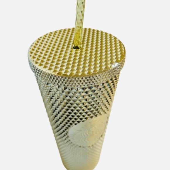 Starbucks Holiday 2022 Tumbler Gold Studded 24 oz Venti New Xmas Drink Glam - Picture 2 of 4